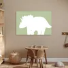 Wanddeko 90x60 cm - Kinder Dino - Triceratops - Grün, Produktbild-Vorschau 2