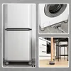 A collage showing anti-vibration pads under a refrigerator, washing machine, and table legs. Podgląd zdjęcia produktu