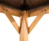 A close-up view of the wooden support structure and metal roof of a gazebo. Produktbild-Vorschau