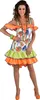 M220154-L bunt Damen Rio Girls Kleid Salsa Samba Kostüm Produktbild-Vorschau 1