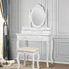ML-Design Schminktisch Weiß, Frisiertisch mit Spiegel, Produktbild-Vorschau 1