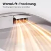 A close-up view of a bidet toilet seat with warm air blowing out of the dryer vent, illustrating the drying feature. Produktbild-Vorschau