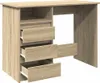 A light brown wooden desk with drawers and shelves, shown against a white background. Anteprima dell’immagine prodotto