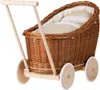 Luna Puppenwagen und Puppenwiege aus Weide mit Bettwäsche Produktbild-Vorschau 4