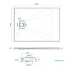 Technical drawing of a shower tray with dimensions and details. Náhľad obrázku produktu