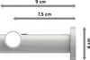 Interdeco Gardinenstange / Vorhangstange Chrom / Weiß, Typ Produktbild-Vorschau 2