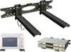 A collage of a microwave oven mount, a microwave oven, and a stack of electronic devices. Produktbild-Vorschau