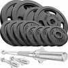 Hop-Sport 59kg Gusseisen Hantel-Set Langhantel Set  Produktbild-Vorschau 1