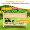 GOPLUS Hochbeet mit Rollen aus Holz, Gartenbeet mit Ablage Produktbild-Vorschau 5