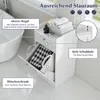 A white bathroom cabinet with a bathtub and tiled floor. Anteprima dell’immagine prodotto