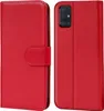 A red book-style phone case for a Samsung Galaxy A51 is shown open and closed. Voir les images du produit