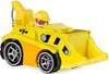 A yellow toy bulldozer with a character in the driver's seat. Produktbild-Vorschau