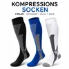 3x Kompressionsstrümpfe Herren Damen Schwarz+Blau+Weiss Produktbild-Vorschau 1