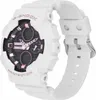 A white Casio G-Shock watch with pink accents is shown against a white background. Produktbild-Vorschau