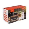 The image shows the retail packaging for a portable retro radio. Voir les images du produit