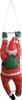 An inflatable Santa Claus decoration hanging from a ladder. Produktbild-Vorschau