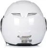 The back view of a white motorcycle helmet. Voir les images du produit