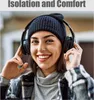 A woman wearing headphones and a beanie, smiling. Náhled obrázku produktu