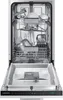 An open dishwasher with dishes inside, viewed from the front. Anteprima dell’immagine prodotto