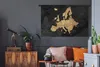 MuchoWow® Wandteppich Wandbehang Karte - Europa - Gold Produktbild-Vorschau 5