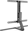 A black TV stand is shown against a white background. Voir les images du produit