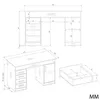Biurko Ada antracyt / dąb artisan 125 cm 4 szuflady szafka Podgląd zdjęcia produktu 5