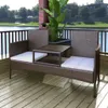 vidaXL Gartensofa 2-Sitzer mit Teetisch Poly Rattan Braun - Produktbild-Vorschau 2