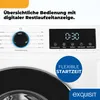 Close-up of a washing machine control panel with a digital display and a blue overlay text. Produktbild-Vorschau