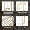 A collage of four images showcasing different features of a wooden bunk bed with a window design. Voir les images du produit