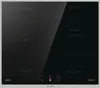 A top-down view of a black induction cooktop with a silver frame. Anteprima dell’immagine prodotto