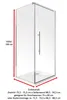 A diagram showing the dimensions of a shower cabin. Produktbild-Vorschau