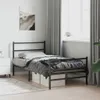 Bettgestell mit Kopf- und Fußteil Metall Schwarz 100x190 cm Produktbild-Vorschau 3