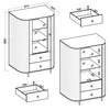 AX LIVING Vitrine Halay Eiche Cremona, 1 Tür & 2 Schubladen Produktbild-Vorschau 6