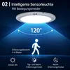 Akku Deckenleuchte Bewegungsmelder Lampe Innen USB Mit Produktbild-Vorschau 3