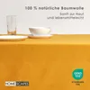 A table setting with a mustard yellow tablecloth, a glass, a plate, and a bowl. Anteprima dell’immagine prodotto