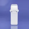 A white power adapter with two prongs is shown against a blue background. Podgląd zdjęcia produktu