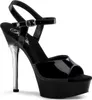 ALLURE-609 Damen Sandale von Pleaser, Schwarz Lack , EU 41, Produktbild-Vorschau 1