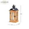 Laterne H29cm Braun Holz Metall Kerzenhalter Windlicht Produktbild-Vorschau 2