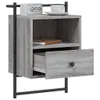 The Living Store Wand-Nachttisch Grau Sonoma 40x30x61 cm Produktbild-Vorschau 5