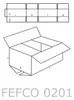 A diagram of a cardboard box's flat layout and a 3D representation of the assembled box. Produktbild-Vorschau