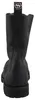 Auf dem Bild ist ein schwarzer Stiefel zu sehen der auf einem hellen Untergrund steht. Der Stiefel ist von der linken Seite abgebildet und zeigt seine geschwungene Form und das auffällige Design. Produktbild-Vorschau