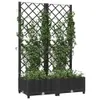 vidaXL Fioriera con traliccio nero 80x40x121,5 cm PP Anteprima dell’immagine prodotto 7