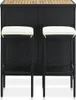 vidaXL 3-tlg. Bar-Set Poly Rattan Schwarz Produktbild-Vorschau 1