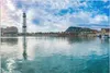 Wallario Wandbild Panorama des Hafens von Barcelona, Größe: Produktbild-Vorschau 1