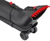 Close-up view of the nozzle and wheels of a black leaf blower with red accents. Produktbild-Vorschau