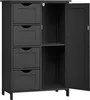 A dark gray cabinet with four drawers on the left and an open cabinet door on the right, revealing a shelf. Náhled obrázku produktu