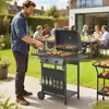 Outsunny Gasgrill 5 KW 2 Brenner BBQ Grillwagen Edelstahl Produktbild-Vorschau 2