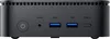 The front view of a small, black computer. Produktbild-Vorschau