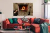 MuchoWow® Poster Feuerstelle in einer Steinwand 120x80 cm - Produktbild-Vorschau 2