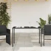 vidaXL Gartentisch mit Glasplatte Schwarz 115x54x74 cm Poly Produktbild-Vorschau 3